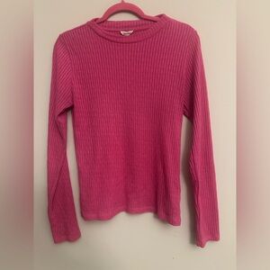 Pilcro Ribbed Long Sleeve Top Women’s M Hot Pink Anthropologie EUC